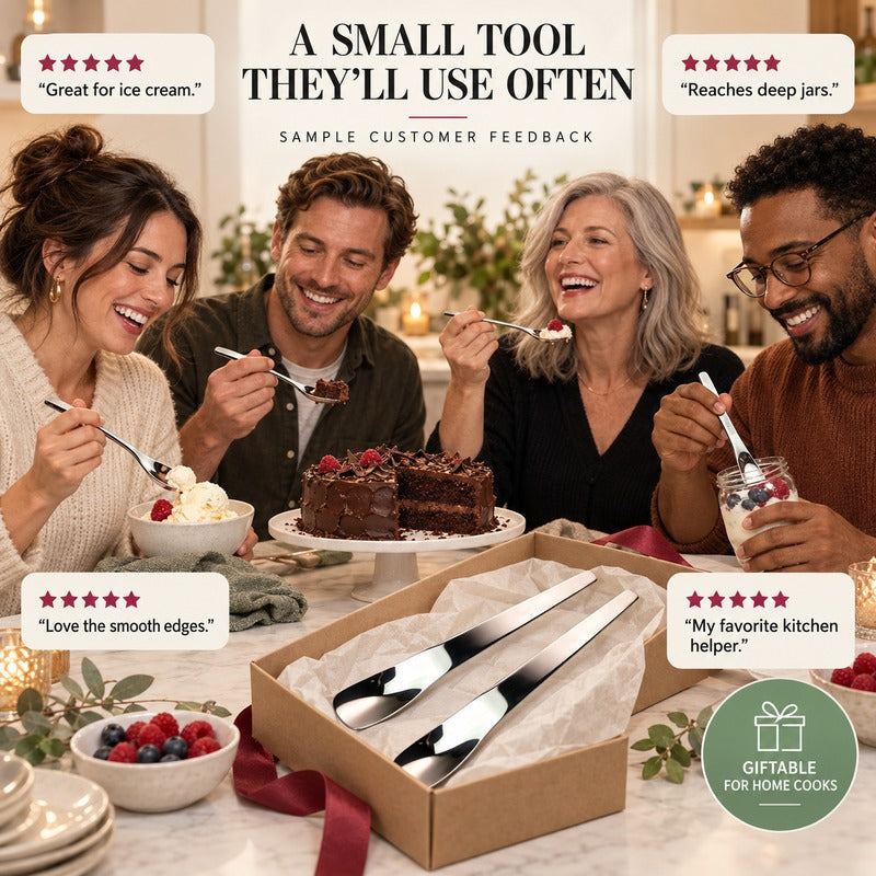 Long-Handle 316L Stainless Steel Dessert Spoon
