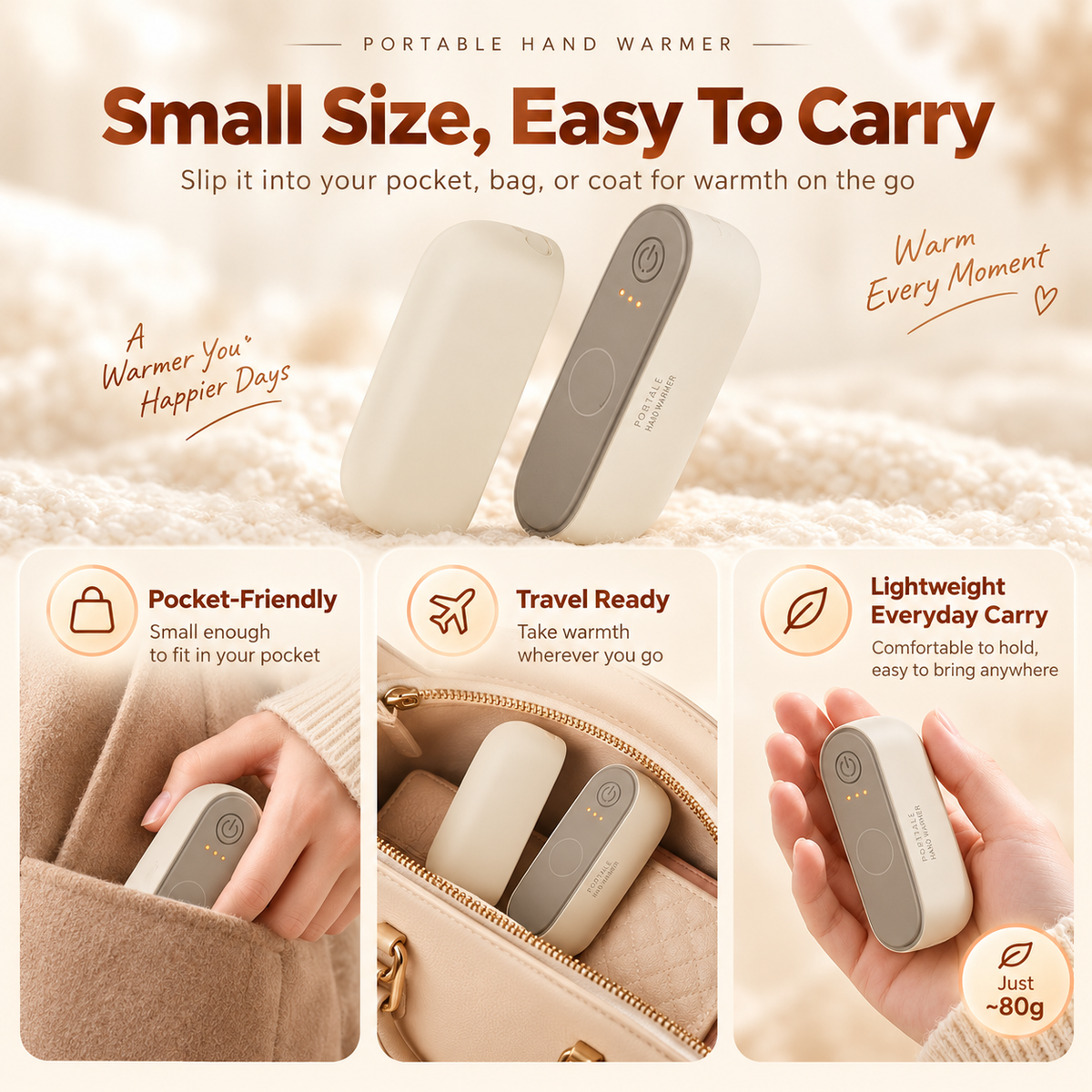 🔥 2-in-1 Magnetic Rechargeable Hand Warmers
