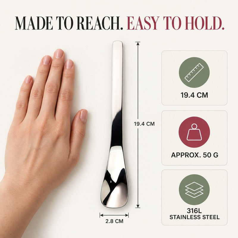 Long-Handle 316L Stainless Steel Dessert Spoon