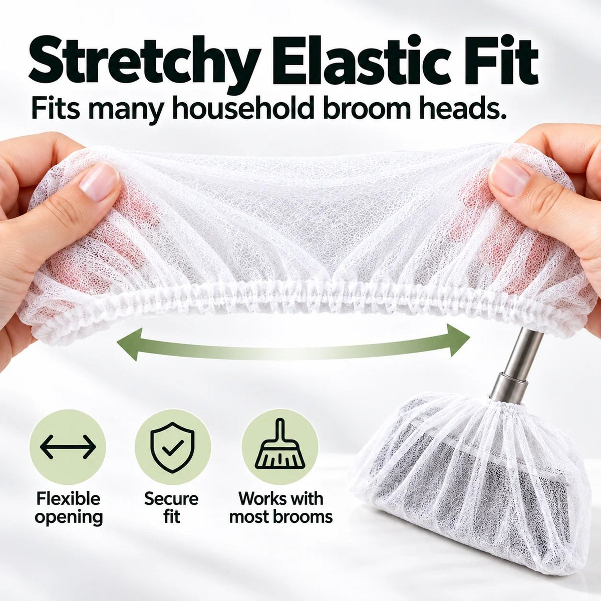 🧹 Disposable Broom Dust Cover – Elastic Cleaning Cover for Pet Hair, Dust & Everyday Floor Debris