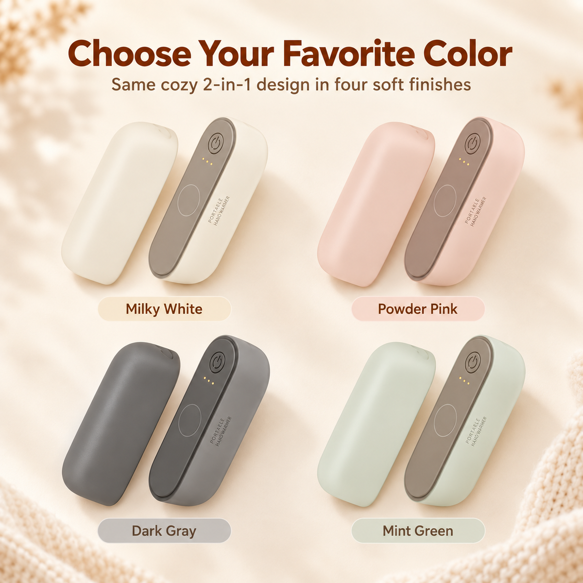 🔥 2-in-1 Magnetic Rechargeable Hand Warmers