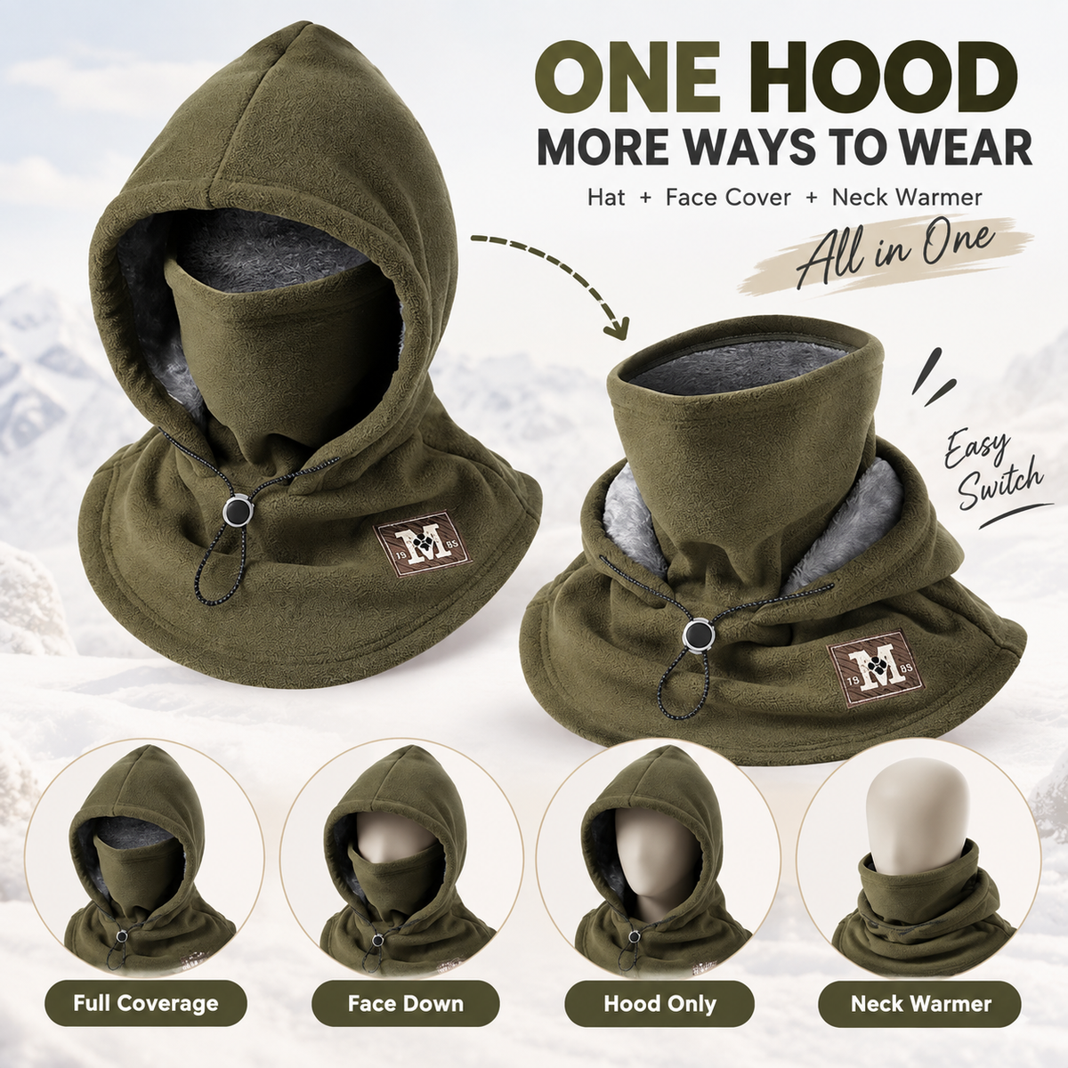 3-in-1 Winter Fleece Balaclava Hood 🧣❄️ Warm Face, Ear & Neck Cover (📦 Free Shipping on 2+)