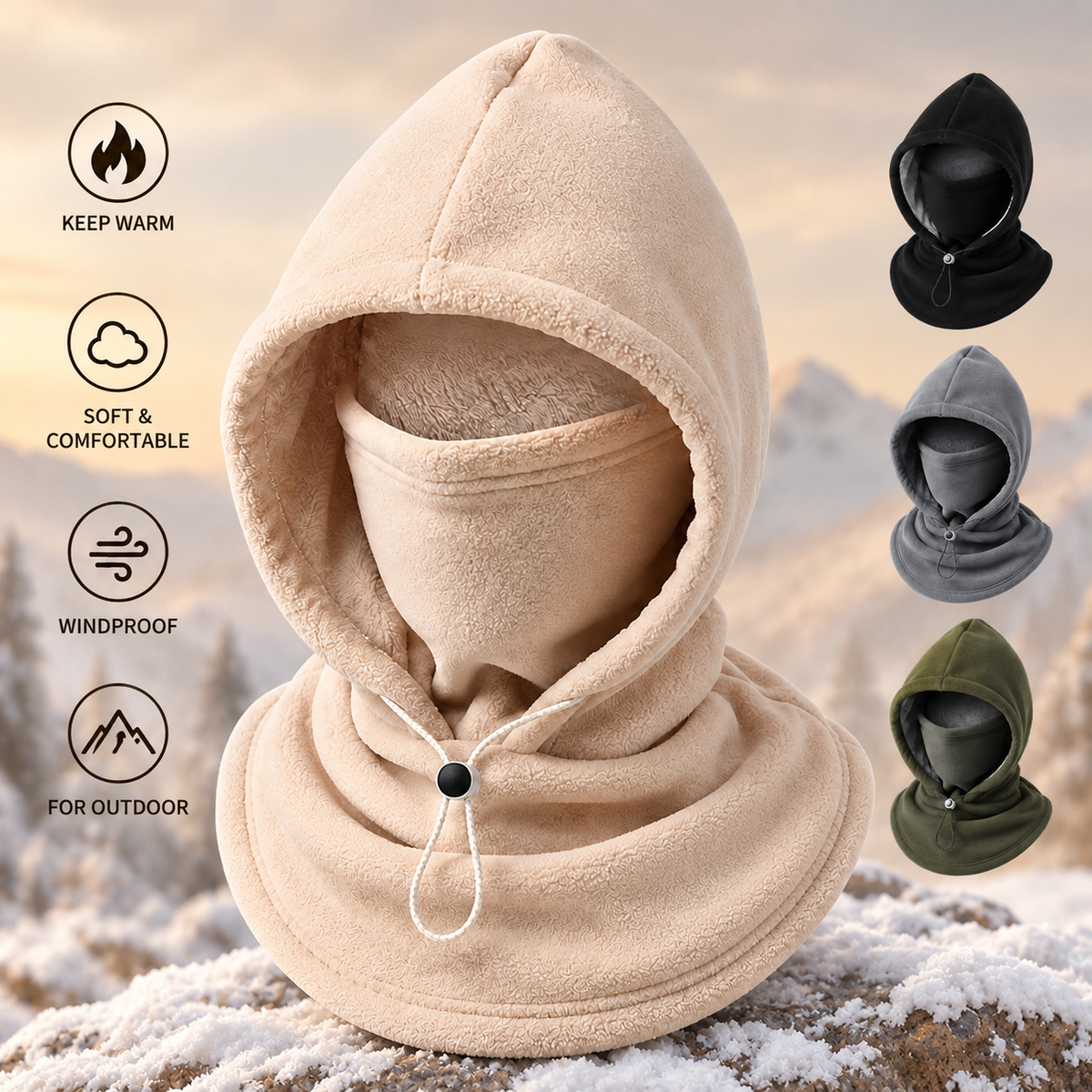 3-in-1 Winter Fleece Balaclava Hood 🧣❄️ Warm Face, Ear & Neck Cover (📦 Free Shipping on 2+)