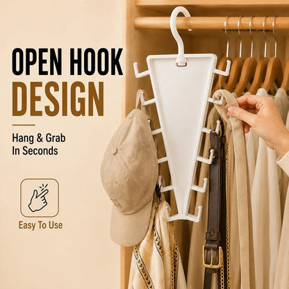 ✨ 12-Hook V-Shaped Closet Organizer – Save Space & Keep Accessories Tidy