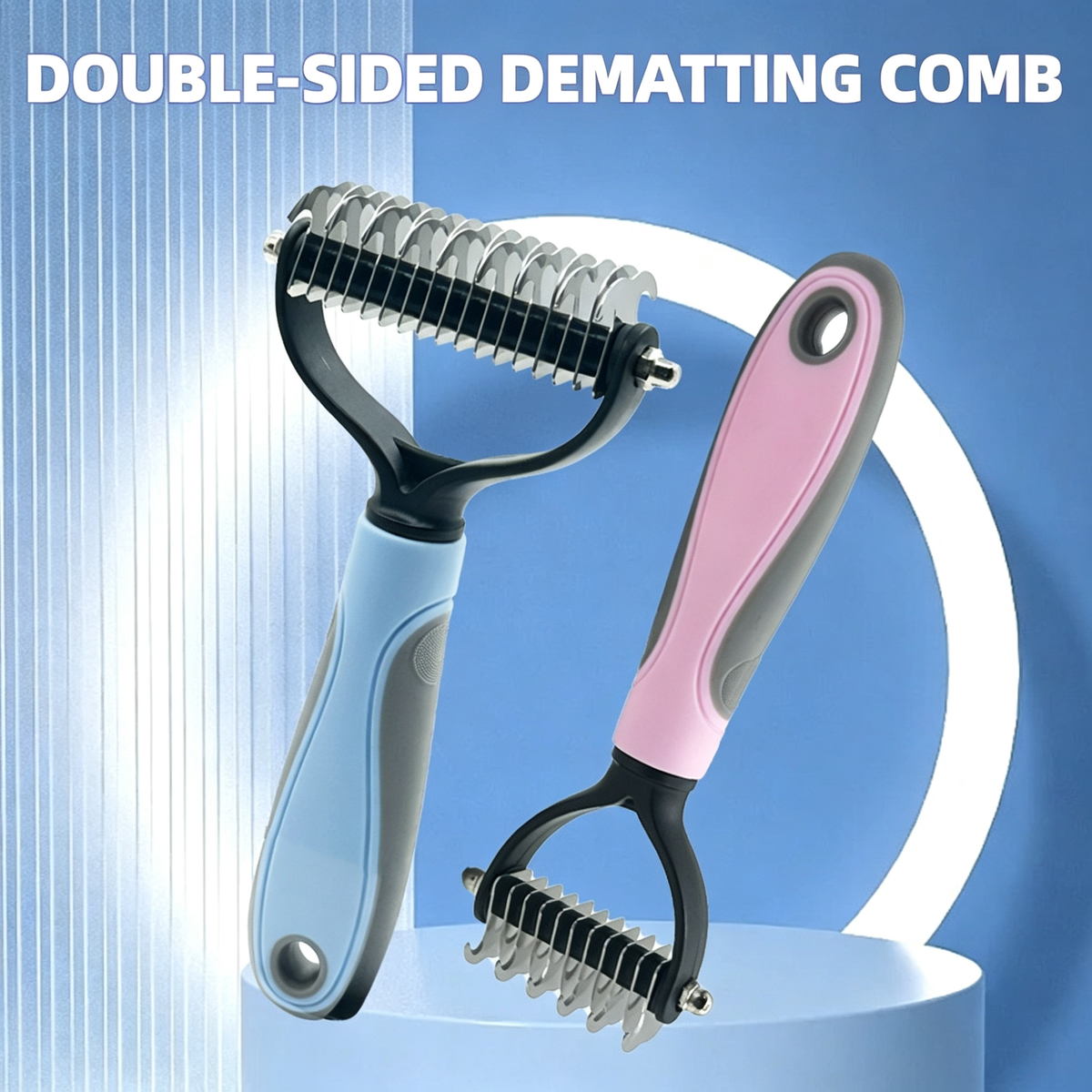 Pet hair-removing, massaging and grooming comb