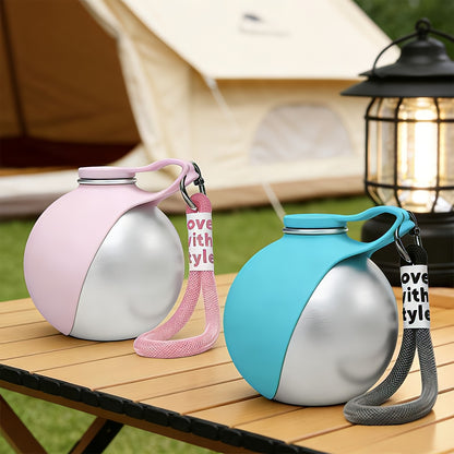 2 in 1 Pet Travel Water Bottle Stainless Steel Pet Water Dispenser