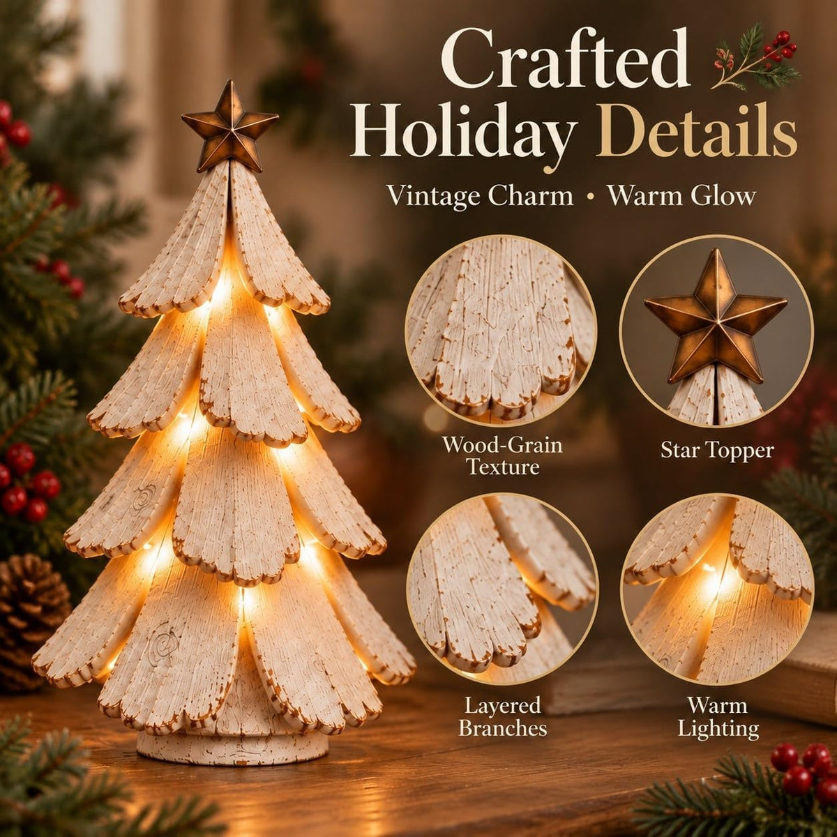 🎄🌙 Vintage Lighted Christmas Tree