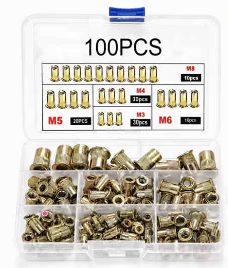 🔥 Best Seller | Carbon steel rivet nut set (including M3–M8 sizes)