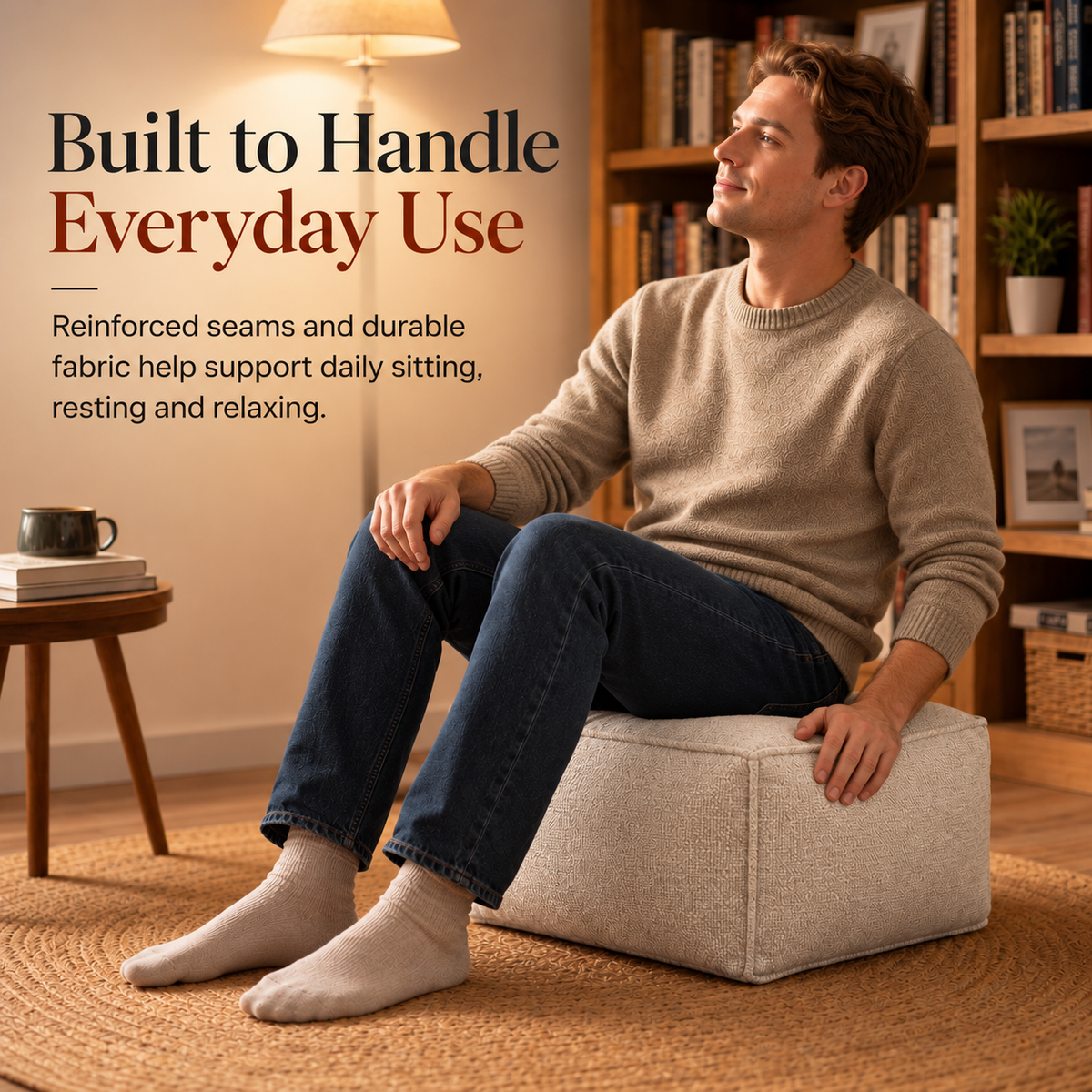 🪑 Storage Stool Cover – Fill With Clothes, 100kg Load, Wide Zipper, Washable ✨