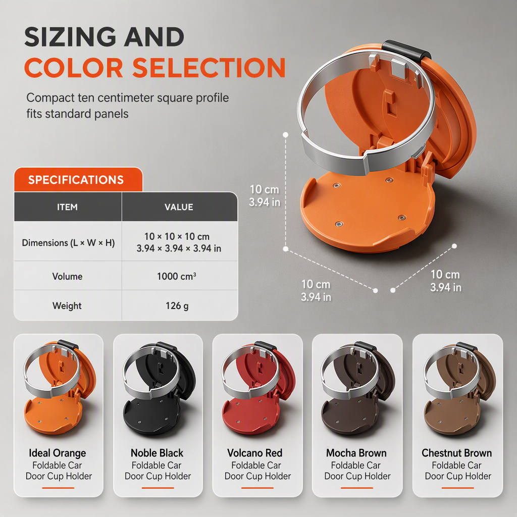 Multifunctional Foldable Car Door Cup Holder Large Diameter Drink and Water Bottle Storage Rack🚗🥤